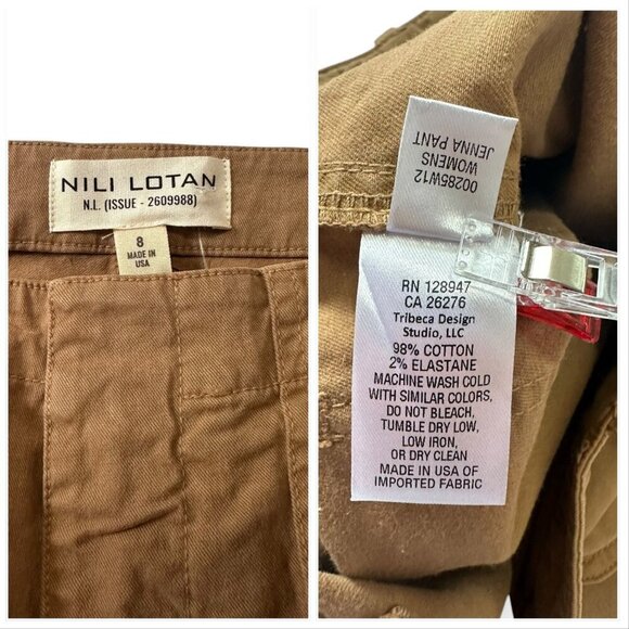 Nili Lotan Jenna Pants in Caramel, tan,  Size 8,  New with tag - Picture 5 of 13